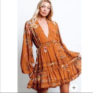 🆕 Free People Cherry Blossom Mini Dress in Topaz Combo